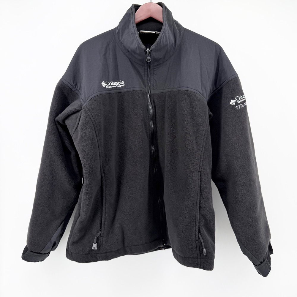 Vintage 1998 Columbia Titanium Womens Large Black Fleece Jacket Gorpcore Hiking